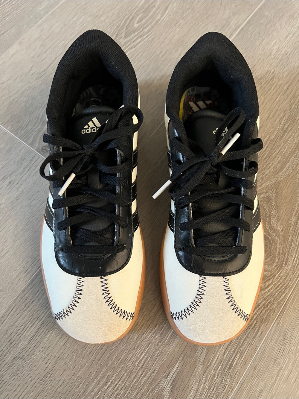 adidas Kids girls Black, White and Gum-Trim Baseball-Style Sneakers